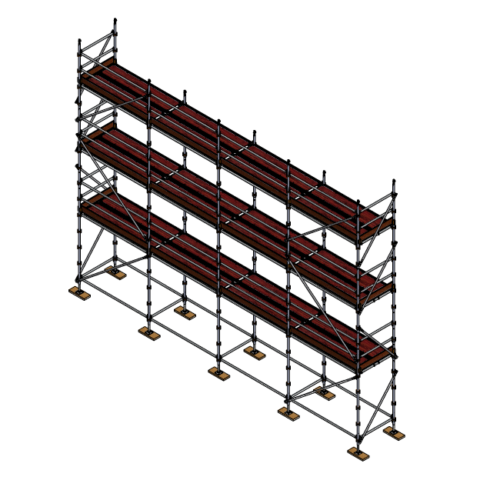 Roofers Kit - Aluminium Kwikstage Modular Scaffold System (1.3m (W) x 10.0m (L) x 6.0m (H)