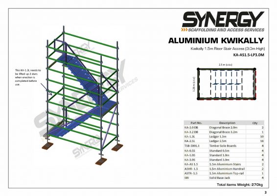 Aluminium Kwikally Riser Stair Access