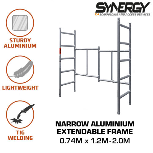 Aluminium Foldable Extendable Narrow Scaffold 4.2m (Height) 1.2m - 2.0m (Scaffold Length)